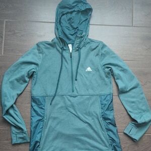 Adidas Teal Half-Zip Hoodie